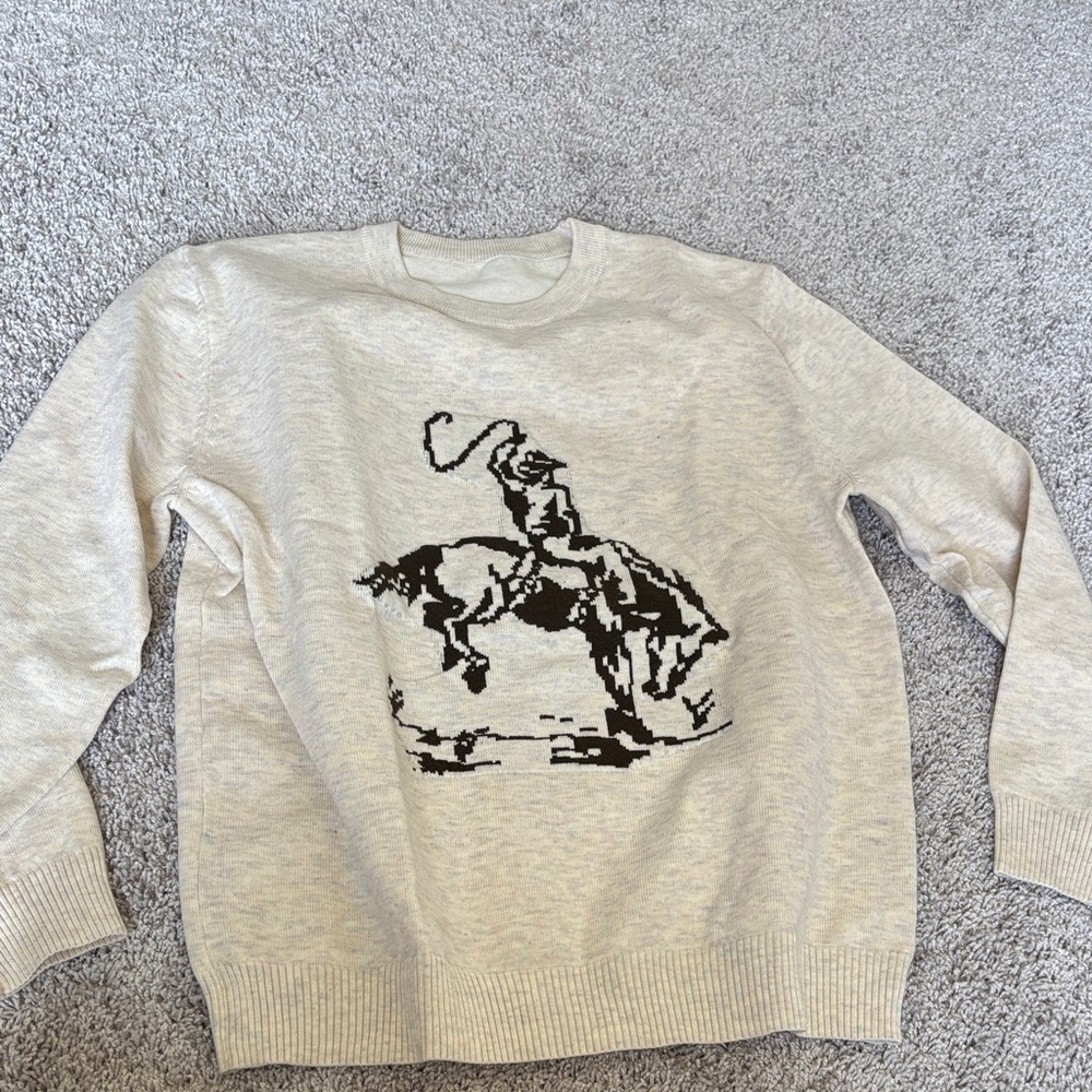 Women’s Cream Sweater with Black Graphic